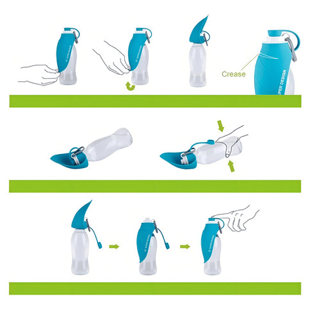 Botella De Agua Portátil Para Mascotas Fácil De Beber Color Negro 4