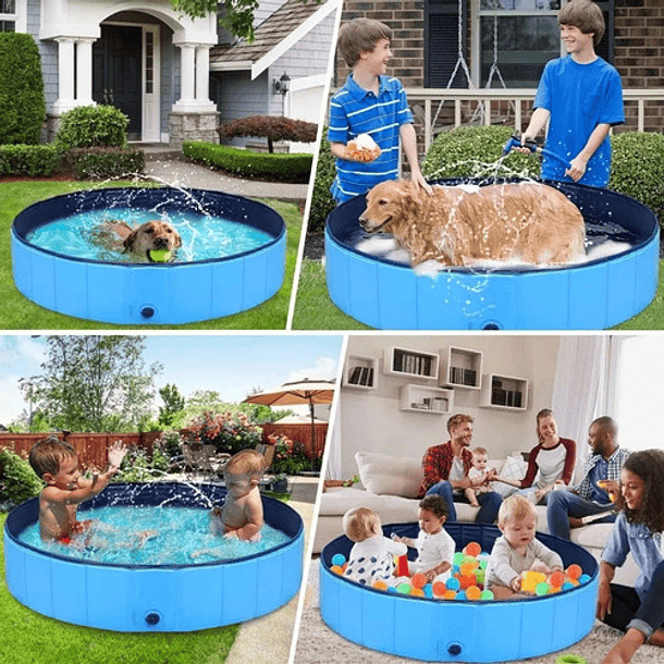 Piscina Plegable Para Perro Mascotas Y Niños 120x30cm 2