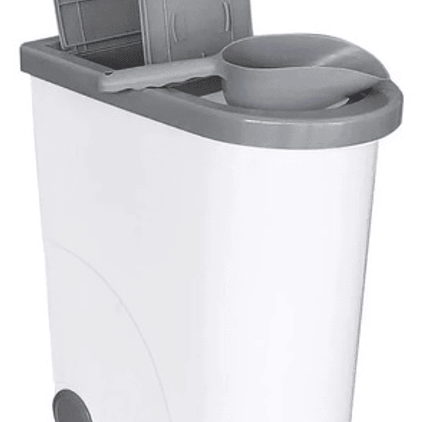 Contenedor Para Alimento Perros Gatos Hermetico 25l 10kg Color Blanco / Beige M 3