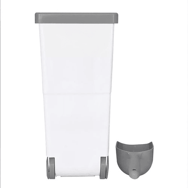 Contenedor Para Alimento Perros Gatos Hermetico 25l 10kg Color Blanco / Beige M 4
