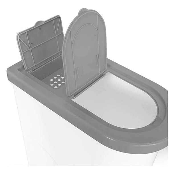 Contenedor Para Alimento Perros Gatos Hermetico 25l 10kg Color Blanco / Beige M 7