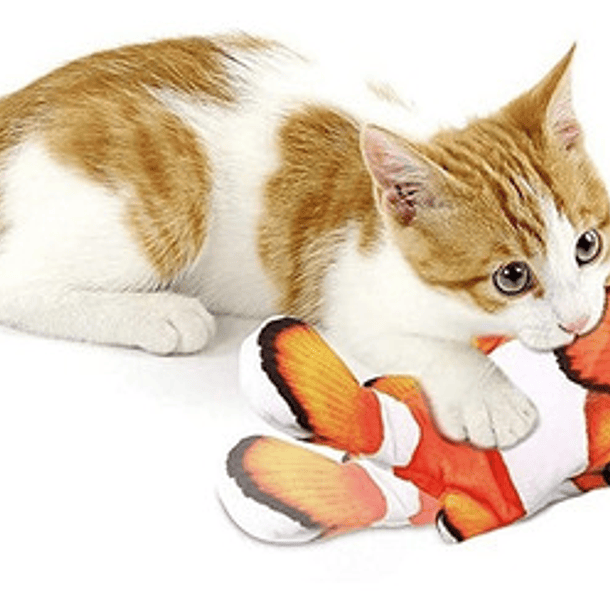 Juguete Pescado Con Movimiento Pará Gato Usb Color Rojo 5