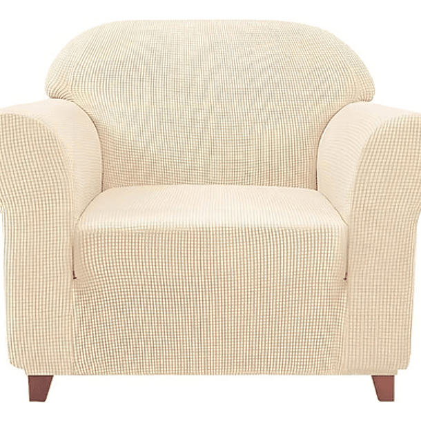 Funda Cubre Sofá Protectora Premium Cuadrille | 1 Cuerpo Color Beige Cuadriculado 1