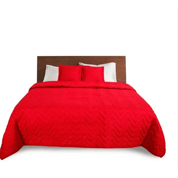 Cubrecama Quilt De Verano 2 Plazas Lisos Color Rojo 2