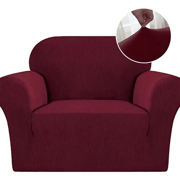 Funda Cubre Sofá Protectora Premium Cuadrille | 1 Cuerpo Color Bordó Cuadriculado 1