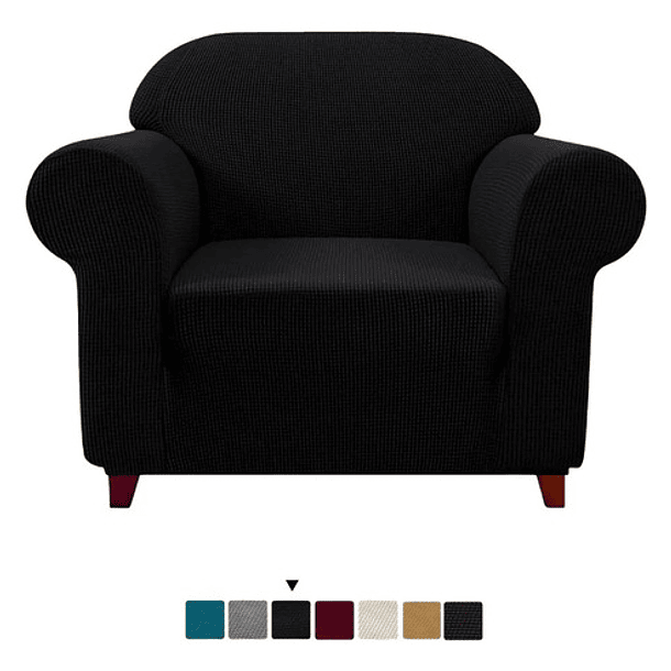 Funda Cubre Sofá Protectora Premium Cuadrille | 1 Cuerpo Color Negro Cuadriculado 1