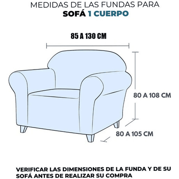 Funda Cubre Sofá Protectora Premium Cuadrille | 1 Cuerpo Color Negro Cuadriculado 4