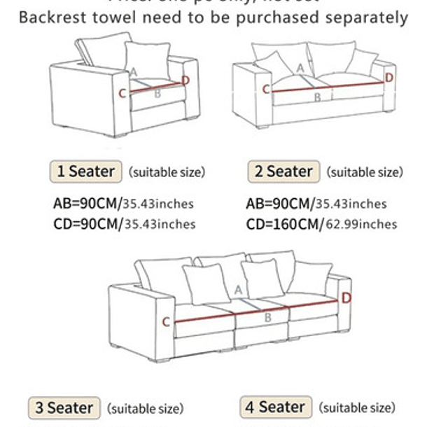 Funda De Sillón, Cubierta Protectora De Sofa 3 Cuerpos 7