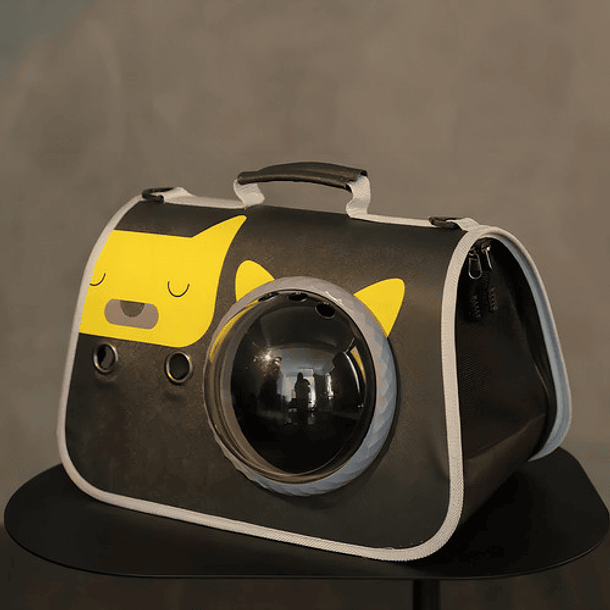 Caja Transportadora Gato Canil Para Gatos Mochila Mascotas Color Amarillo 5