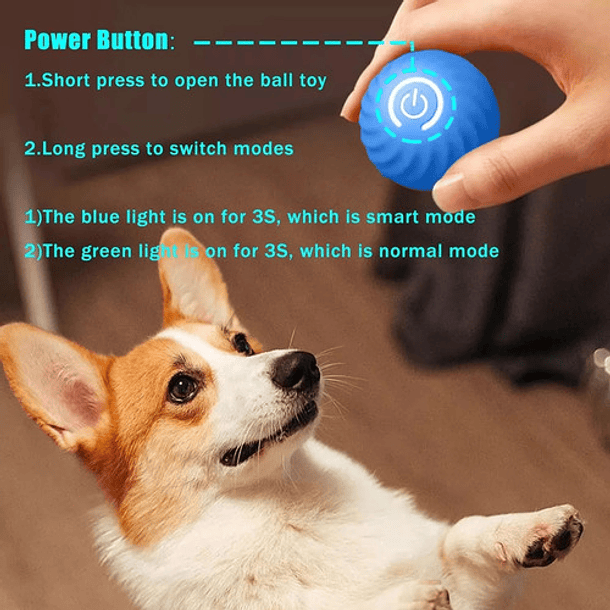 Juguete Interactivo Para Perros Gatos Usb Pelota Giratorio 9