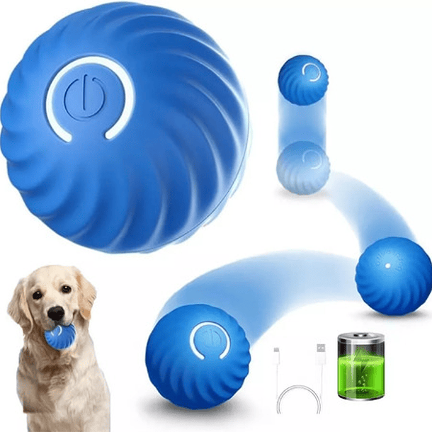 Juguete Interactivo Para Perros Gatos Usb Pelota Giratorio 10