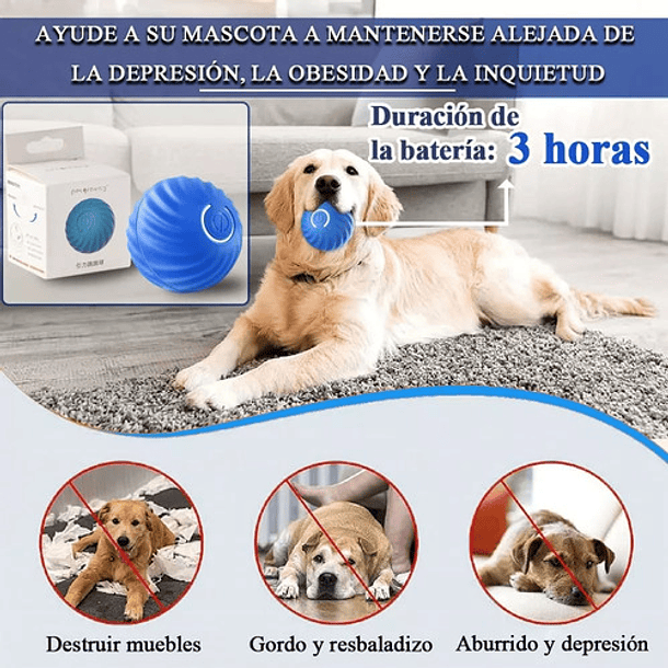 Juguete Interactivo Para Perros Gatos Usb Pelota Giratorio 11