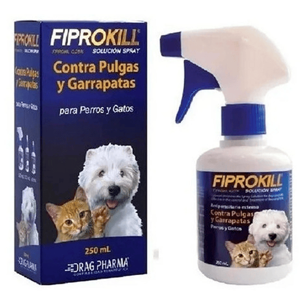 Fiprokill Spray 250ml Perro Gato-antiparasitario Externo 1
