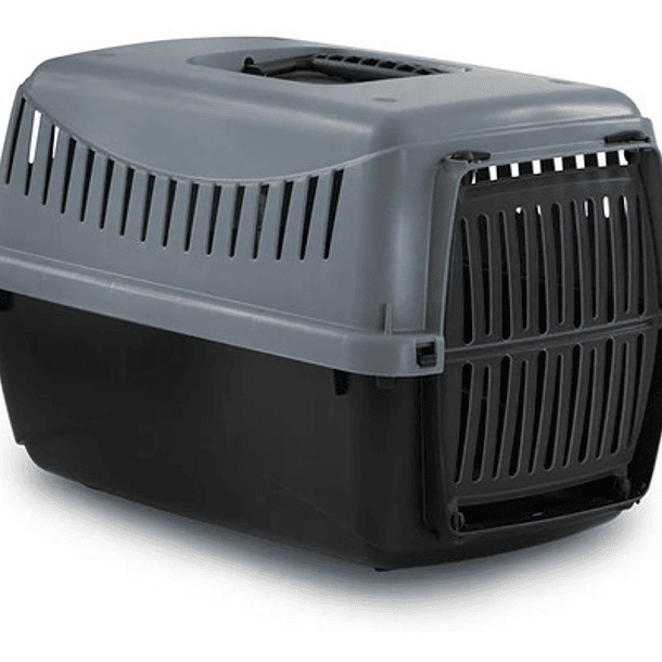 Transportadora Jaula Canil Perros Cachorros Gatos Gipsy Xs Diseño Negro / Gris