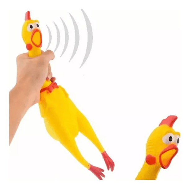 Pollo Sonoro De Goma Gritón Juguete Para Mascota 37 Cm 1