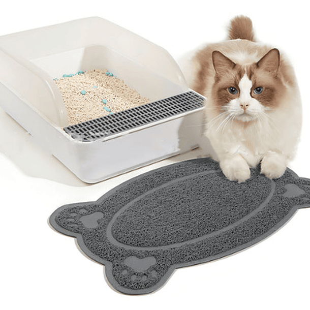 Alfombra Atrapa Arena Para Gatos, Salida Arenero Mascotas Color Verde 6