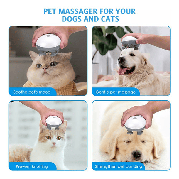 Masajeador Eléctrico De Cuero Cabelludo Para Gatos Y Perros Color Verde 2