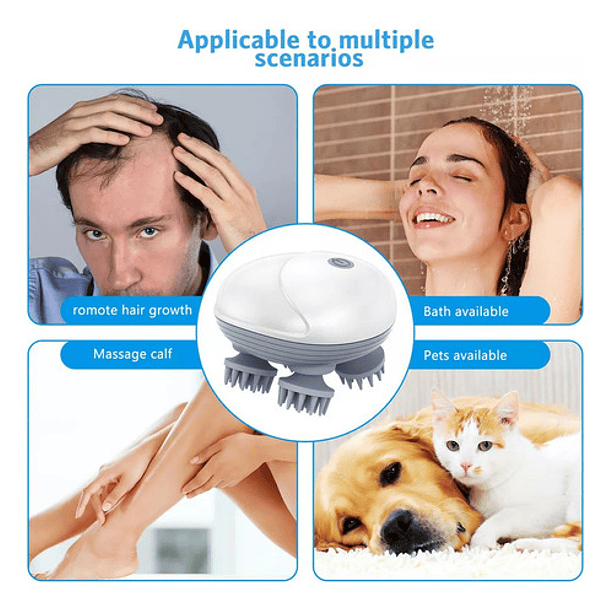 Masajeador Eléctrico De Cuero Cabelludo Para Gatos Y Perros Color Verde 3