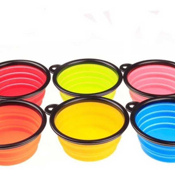 Plato De Goma Plegable Portátil De Mascotas Perro Y Gato Color Rojo 4