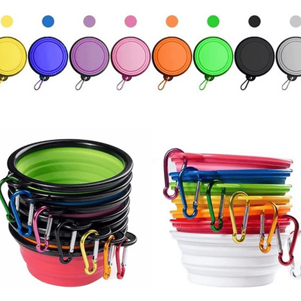 Plato De Goma Plegable Portátil De Mascotas Perro Y Gato Color Rojo 6