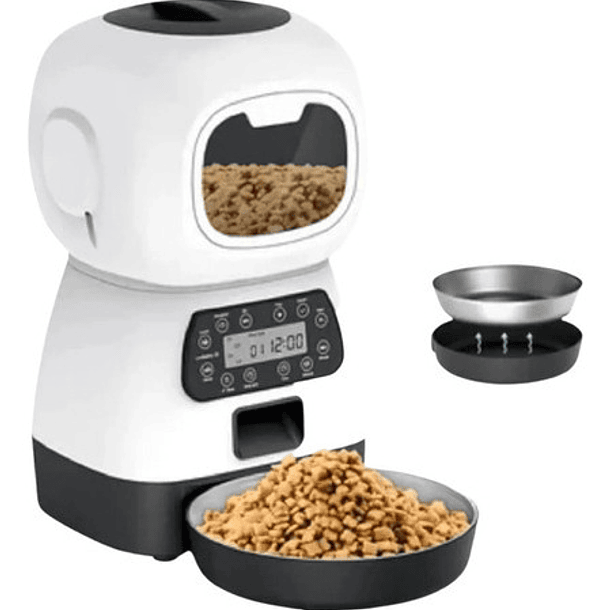 Dispensador Automático De Alimentos Para Mascotas Color Blanco 7
