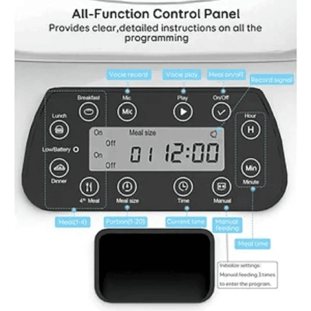 Dispensador Automático De Alimentos Para Mascotas Color Blanco 8