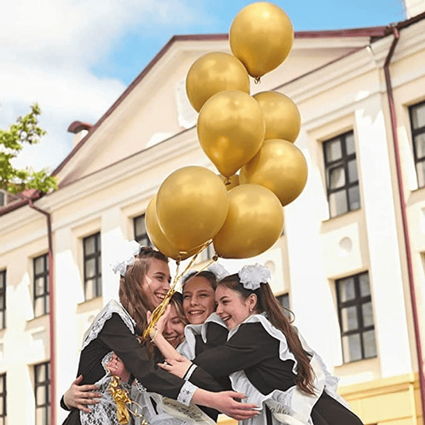 50 Globos Latex Color Metalizados 30 Cm Color Azul 4