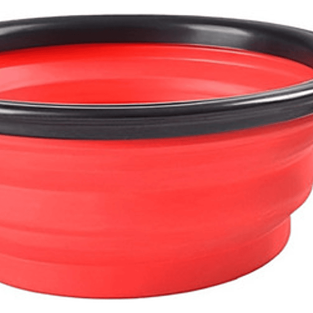 Plato De Goma Plegable Portátil Mascotas Perro Y Gato Silico Color Rojo 5