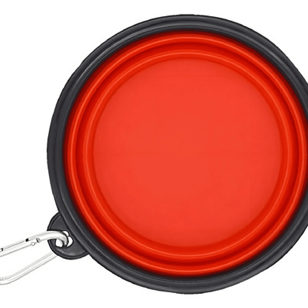 Plato De Goma Plegable Portátil Mascotas Perro Y Gato Silico Color Rojo 8