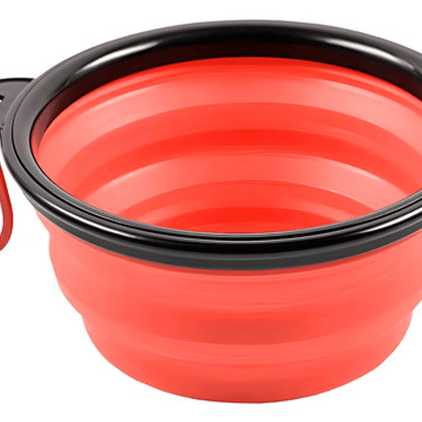 Plato De Goma Plegable Portátil Mascotas Perro Y Gato Silico Color Rojo 9