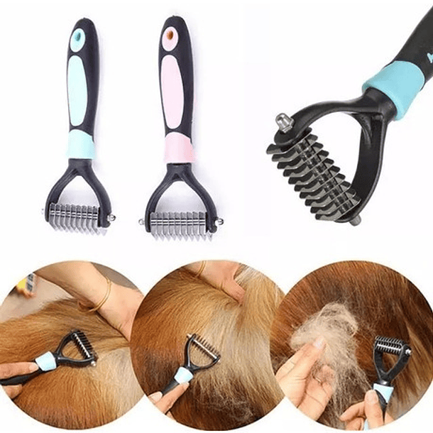 Cepillo Quita Nudos Deslanador Y Para Pelo Muerto Grande Color Azul 2