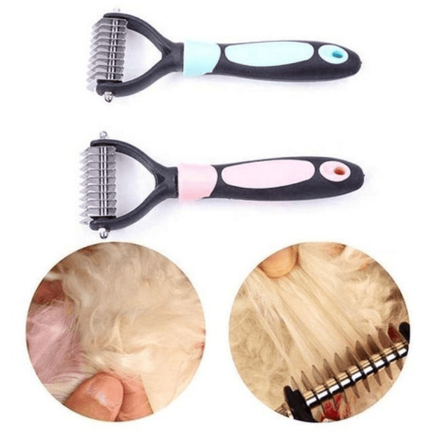 Cepillo Quita Nudos Deslanador Y Para Pelo Muerto Grande Color Azul 3