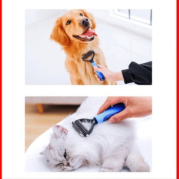 Cepillo Quita Nudos Deslanador Y Para Pelo Muerto Grande Color Azul 4