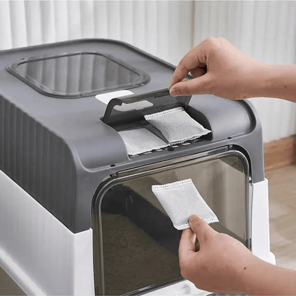 Arenero Para Gatos Cerrado Con Pala Puerta Filtro Sanitario 14