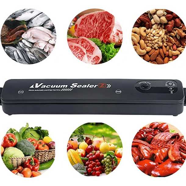 Maquina Selladora Al Vacío Alimentos Sellador + Bolsas Color Negro 5