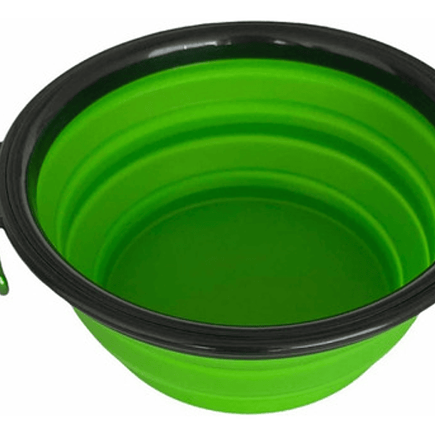 Plato De Goma Plegable Portátil De Mascotas Perro Y Gato Color Verde Oscuro 1