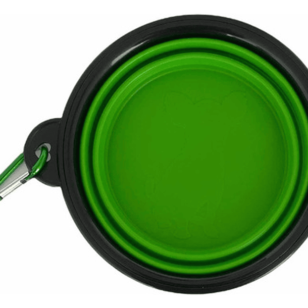 Plato De Goma Plegable Portátil De Mascotas Perro Y Gato Color Verde Oscuro 2