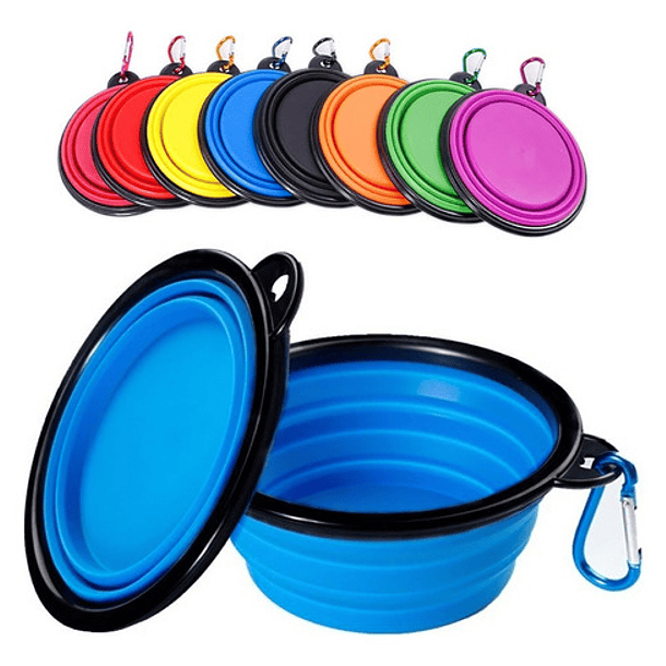 Plato De Goma Plegable Portátil De Mascotas Perro Y Gato Color Verde Oscuro 4