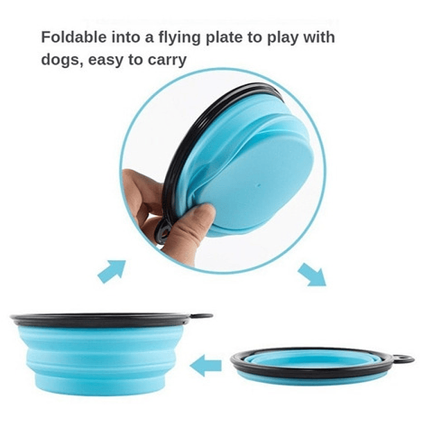 Plato De Goma Plegable Portátil De Mascotas Perro Y Gato Color Verde Oscuro 7