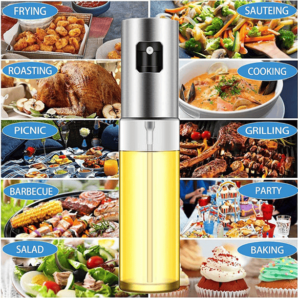 Rociador De Aceite / Vinagre Inoxidable - Vidrio 100ml 8