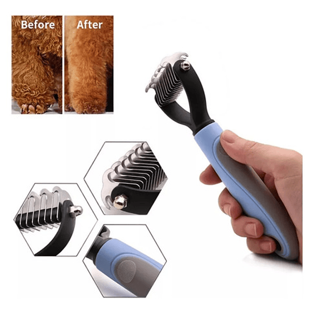 Cepillo Quita Nudos Dematting Deslanador Para Pelo Muerto Grande Color Rosa Chicle 3