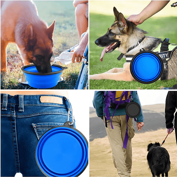 Plato De Goma Plegable Portatil Plato Mascotas Portatil 833 Color Azul 8