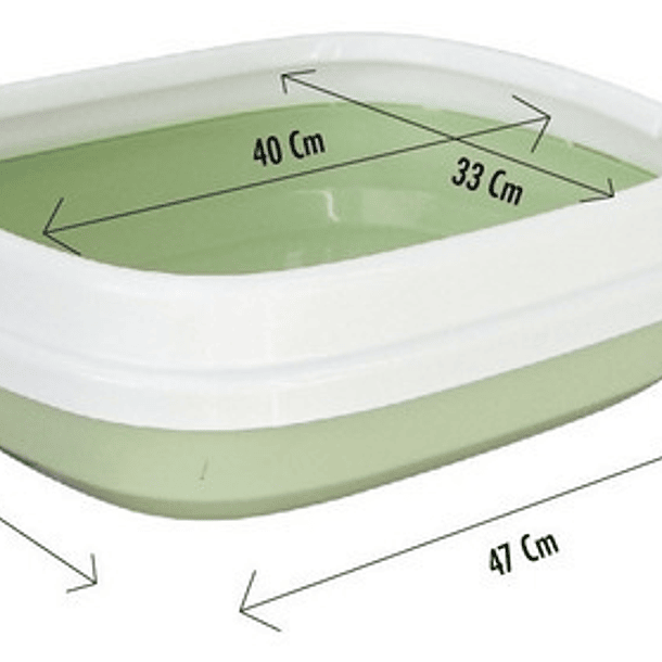 Arenero Para Gatos Con Pala Recogedora Mediana 47x40x14 Cm Color Verde 3