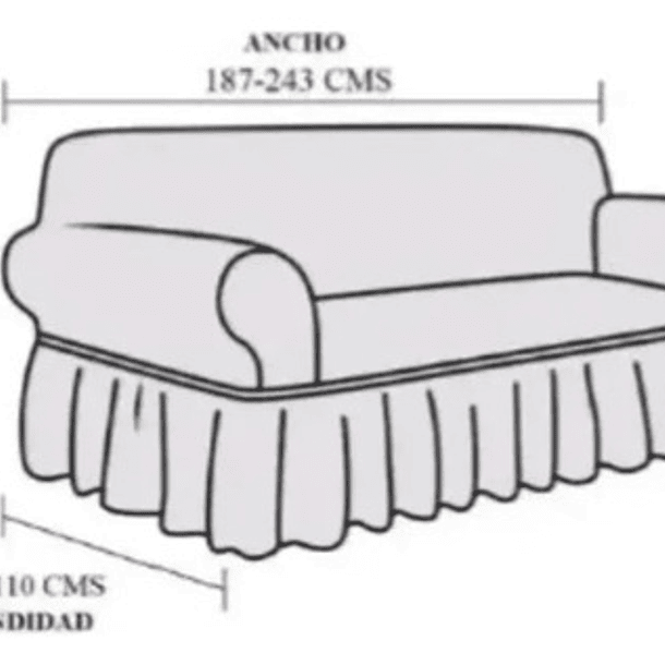 Cubre Sofá Sillón Algodón 100% Turco Original 3+1+1 Beige 3