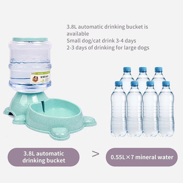 Dispensador De Agua Bebedero Para Mascota Perros Gatos Color Azul 7