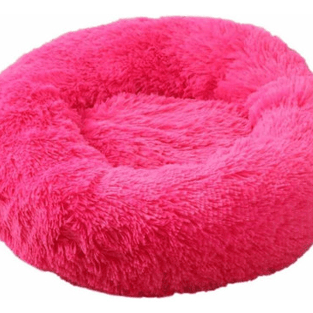 Cama Suave De Felpa Antiestrés Para Perros Y Gatos 70cm Color Fucsia 1