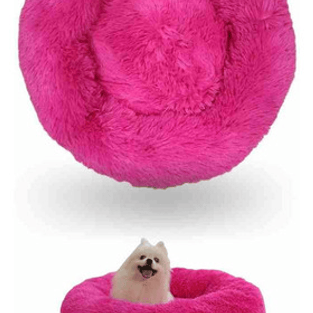 Cama Suave De Felpa Antiestrés Para Perros Y Gatos 70cm Color Fucsia 3