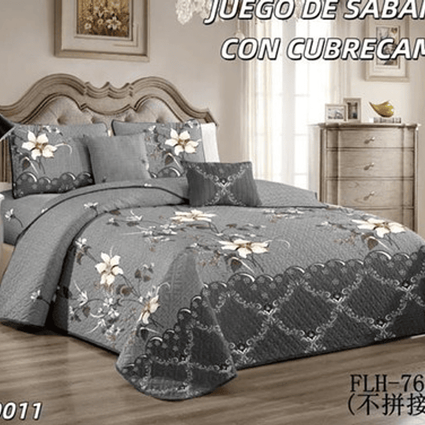 Cubrecama Quilt De Verano + Juego De Sabanas 2 Plazas 23