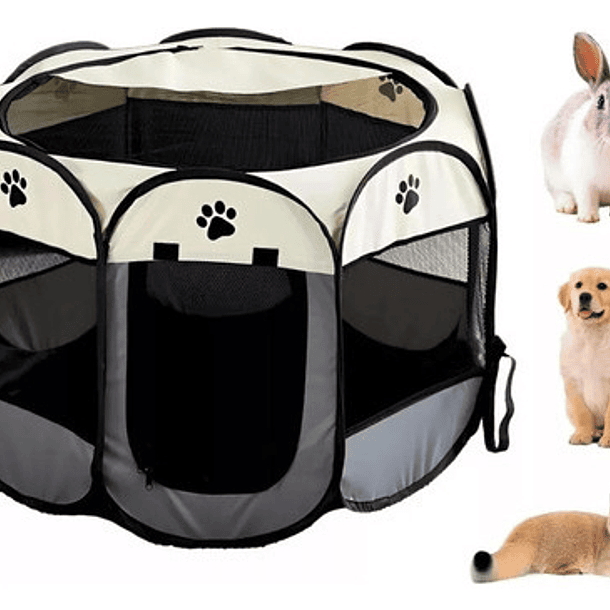 Corral Para Mascotas Talla Xl Jaula De Perros Gatos Conejos Color Blanco Gris Diseño Bicolor 1