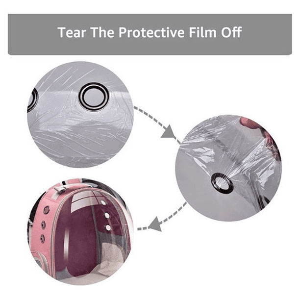 Mochila Bolso Transporte Transparente Mascotas Perros Gatos Color Azul 3